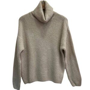 NAIS PARIS - BEIGE SUPERFINE ALPACA TURTLENECK SWEATER BY NAIS PARIS